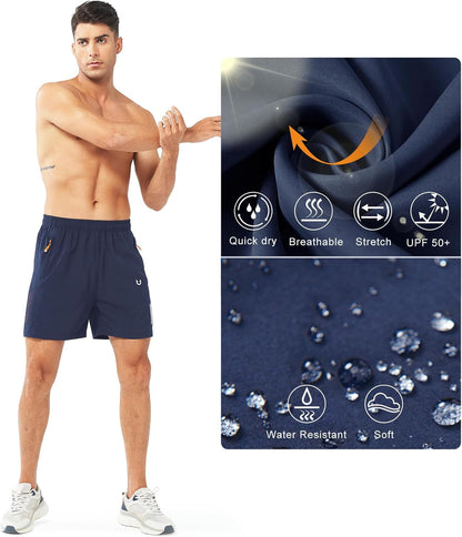 Men'S Athletic Running Shorts Quick Dry Workout Shorts 7"/ 5"/ 9" Lightweight Sports Gym Basketball Shorts Hiking