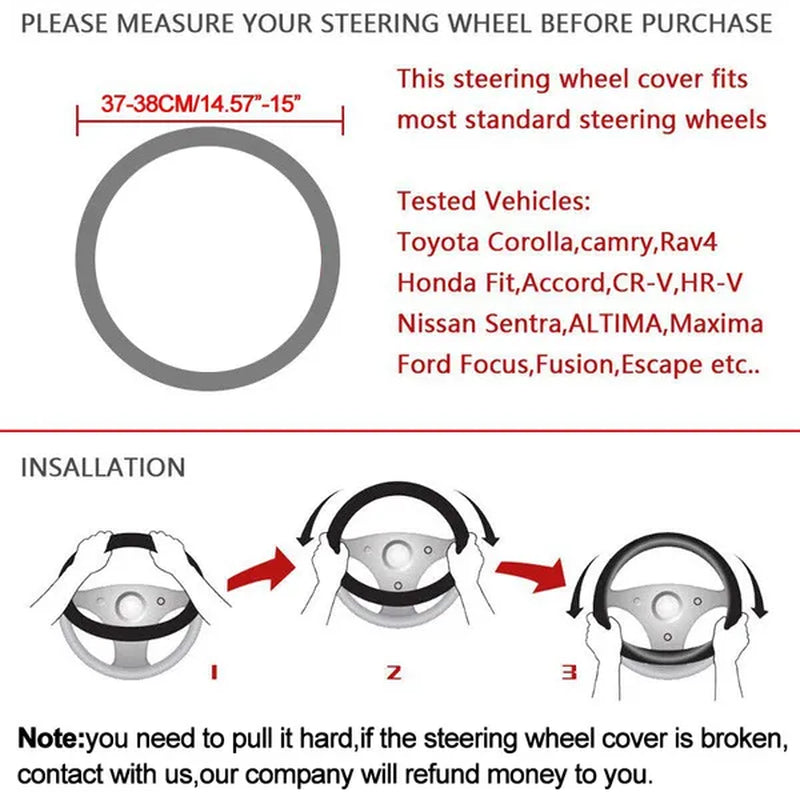 Cute Cartoon Ears Cat Steering Wheel Universal Car Shape Steering Wheel Grip Cover Car Decoration