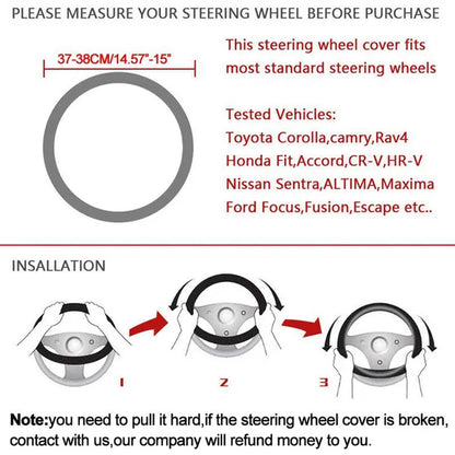 Cute Cartoon Ears Cat Steering Wheel Universal Car Shape Steering Wheel Grip Cover Car Decoration
