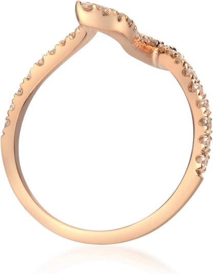 10K Rose Gold Natural White Diamond Ring for Women | Ethically, Authentically & Organically Sourced Hand-Crafted Jewelry for Her | Diamond Ring for Women.