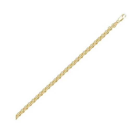 Cheri Jadore CN606-18KY-7 18 in. 18K Gold Hollow Rolo Bracelet, Gold - 2.2 g