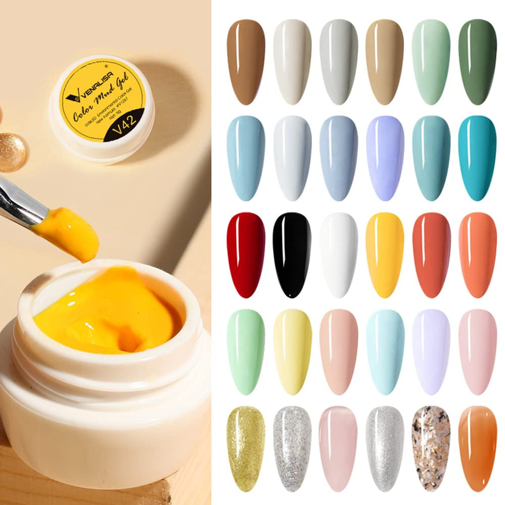 VENALISA Neon Gel Nail Polish Set- 6 Colors Gel Polish Hot Pink Bright Orange Neon Yellow Green Purple Red Gel Polish Kit, DIY Art Home Salon Gifts for Girls