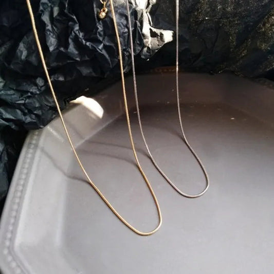 Women's Jewelry 16-inch-30-inch Single-layer Necklace Popular Style Snake Chain Metal Chain Necklace Girl Party Gift