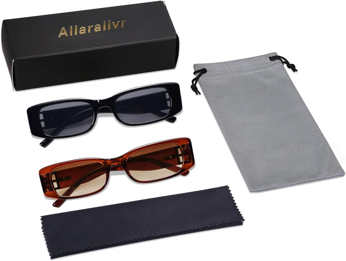 Rectangle Sunglasses for Women 90s Retro Trendy Y2K Classical Vintage Square Shades AR82037