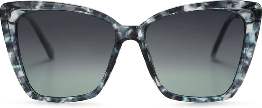 Trendy Polarized Sunglasses for Women Retro Womens Oversized Square Cat Eye Sun Glasses UV Protection SJ2206