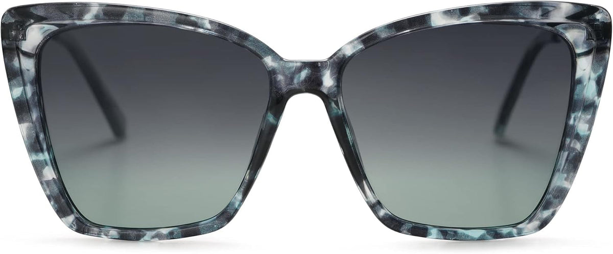 Trendy Polarized Sunglasses for Women Retro Womens Oversized Square Cat Eye Sun Glasses UV Protection SJ2206