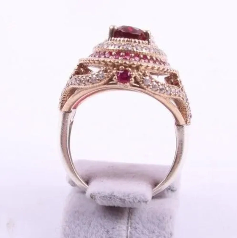 Fashion Accessories Women Fashion 925 Sterling Silver Ancient Ring Ruby Natural Gemstone High Jewelry Size 5-10