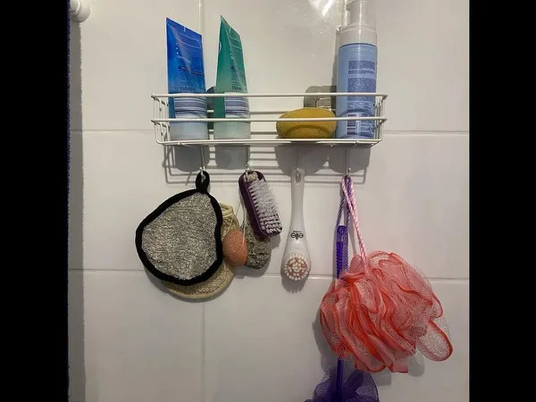 Wall Mounted Hanging Storage Shelf Kitchen Bathroom Shower Storage Rack Punch Free