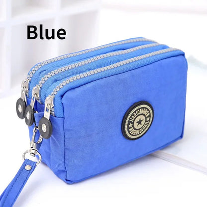Fashion Women Wallet Credit Card Key Phone Holder Zipper Purses and Handbags Designer Wristlet Waterproof Nylon Clutch Bag Coin Purse
