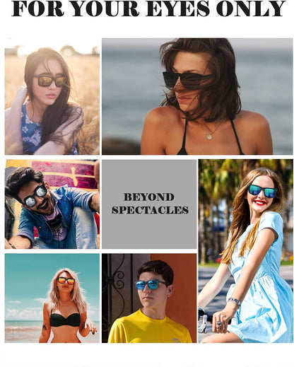 Sunglasses Men Polarized Sun Glasses for Mens Womens Classic Matte Black Frame UV Protection 3Pack