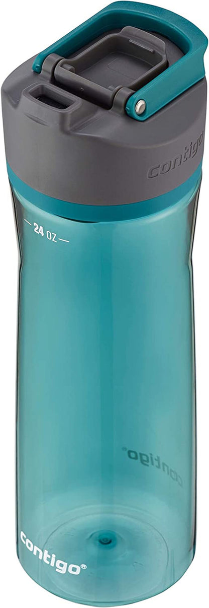 Cortland 24Oz Water Bottle, Bpa-Free Plastic, Spill-Proof, Leak-Proof Lid, and Carry Handle, Dishwasher Safe, Spirulina