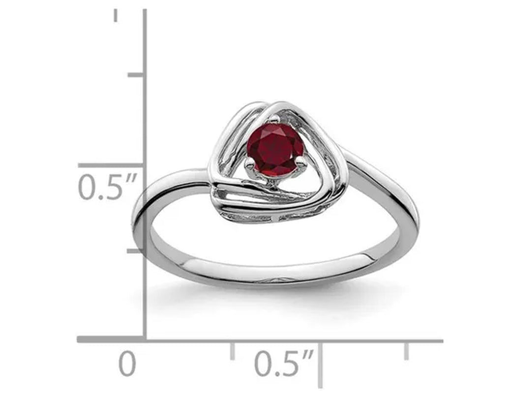 1/3 Carat (ctw) Lab Created Solitaire Ruby Ring in 14K White Golld