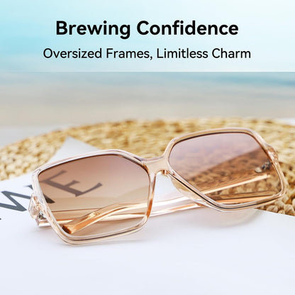 Oversized Square Sunglasses for Women Big Large Wide Fashion Shades for Men UV Protection Unisex