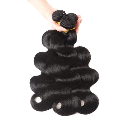 14A Human Hair Bundles 14 16 18 Inch Body Wave Bundles 100% Unprocessed Brazilian Virgin Hair 3 Bundles Deals Human Hair Extensions Natural Color