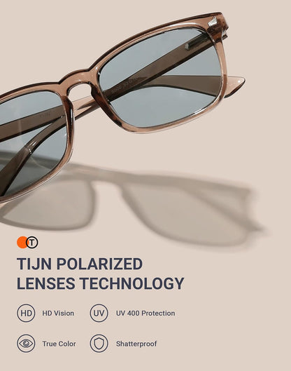 Polarized Sunglasses for Womens and Mens,Classic Square Frames Shades for UV Protection, Stylish and Trendy Sunnies
