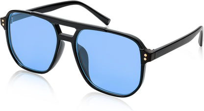 Retro Square Aviator Sunglasses Women Men 70s Vintage Trendy Plastic Frame Sun Glasses B2835