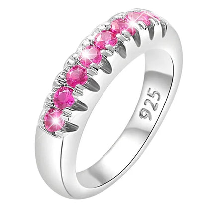 Luxury Womens Ring White Sapphire Wedding Band Engagement Diamond Ring Fine Jewelry Christmas Gift Size:6 7 8 9 10 ( 11 Colors ）
