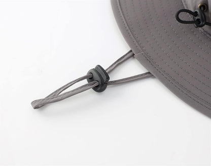 Wide Brim Sun Hat for Men Breathable Cowboy Boonie Hat UPF 50+ Sun Protection Bucket Hat for Fishing Hiking