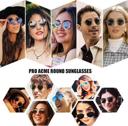 Small round Metal Polarized Sunglasses for Women Retro Designer Style