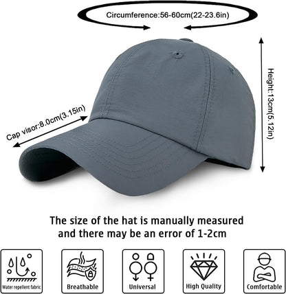 Men Quick Dry Sport Baseball Cap, Men'S Athletic Fitted Cap, Adjustable anti UV Outdoor Sun Hat
