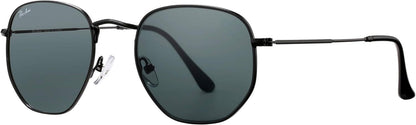 Small Square Sunglasses for Women Men 100% Real Glass Lens Hexagonal Frame