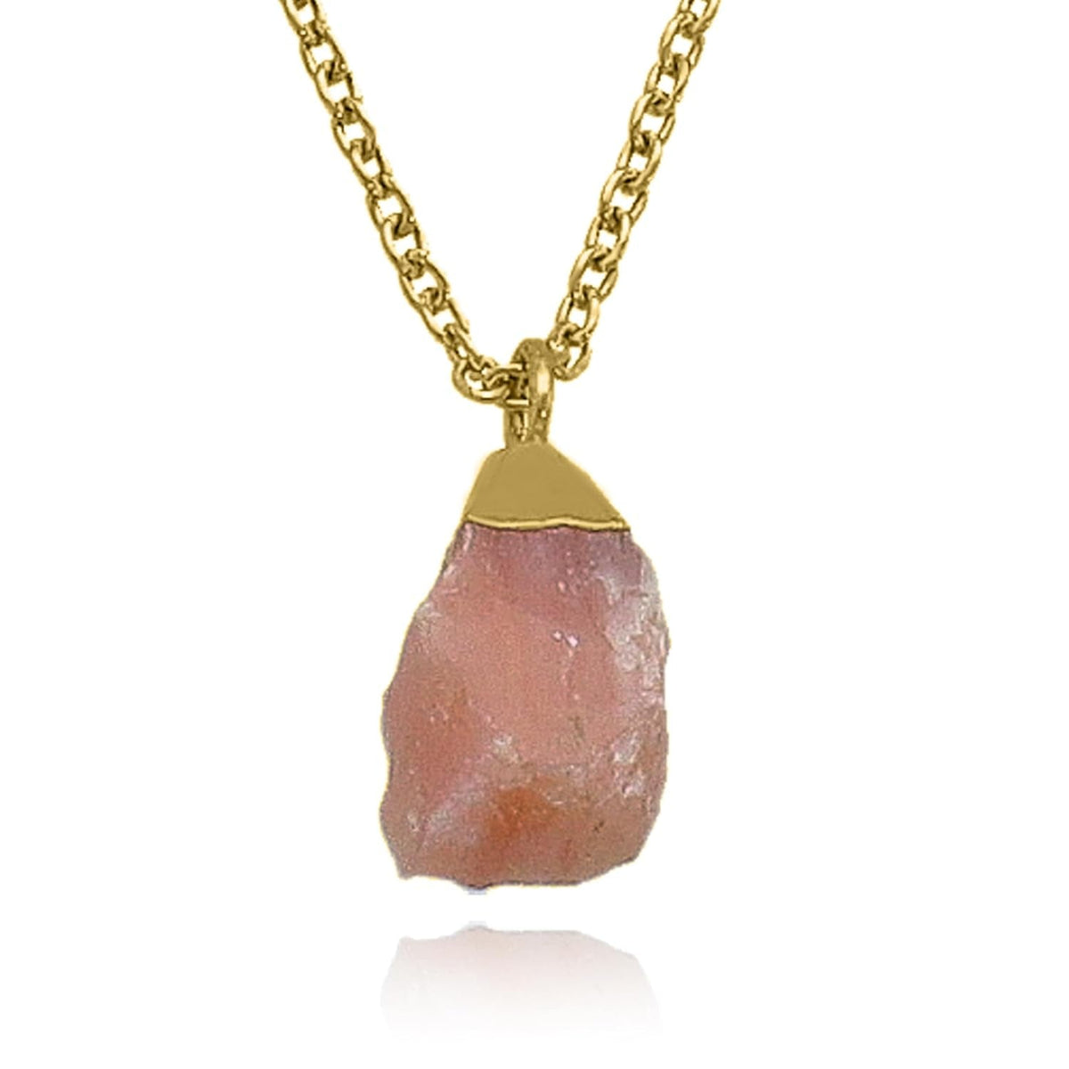Genuine Pink Opal Necklace for Women - Authentic 925 Sterling Silver Necklace 18K Gold Jewelry, Dainty Raw Choker Pendant Necklace for Teen Girls, October Birthstone Gift for Mothers Day…