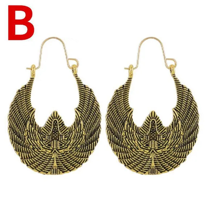 2023 new vintage fashion ladies bohemian 925 silver petal heart-shaped metal totem earrings earrings large hoop earrings glamorous bridal wedding engagement earrings anniversary birthday party gift jewelry 1 pair