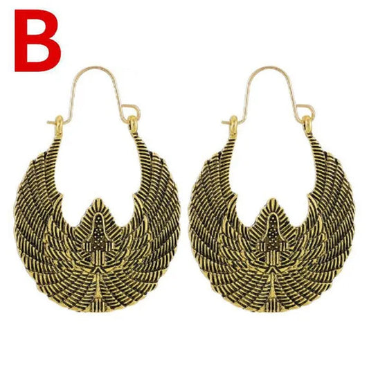 2023 new vintage fashion ladies bohemian 925 silver petal heart-shaped metal totem earrings earrings large hoop earrings glamorous bridal wedding engagement earrings anniversary birthday party gift jewelry 1 pair