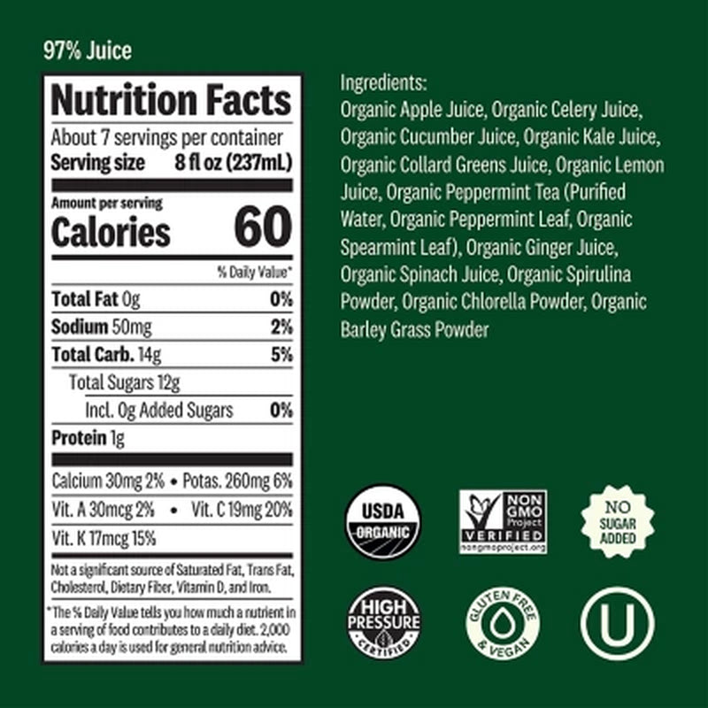 Suja Mighty Dozen Organic Fruit & Vegetable Juice Drink 59 Fl. Oz. Bottle