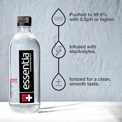 ; Ionized Alkaline Bottled Water; 99.9% Pure; 9.5 Ph or Higher; Consistent Quality in Every BPA and Phthalate-Free Bottle; 12 Fl Oz (Pack of 12)
