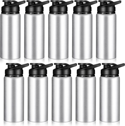 Water Bottle Bulk 20 Oz Aluminum Reusable Bottles Lightweight Snap Lid Water Cups Easy Carry Leak Proof Travel Tumbler for Gym Sports Camping Hiking Fishing