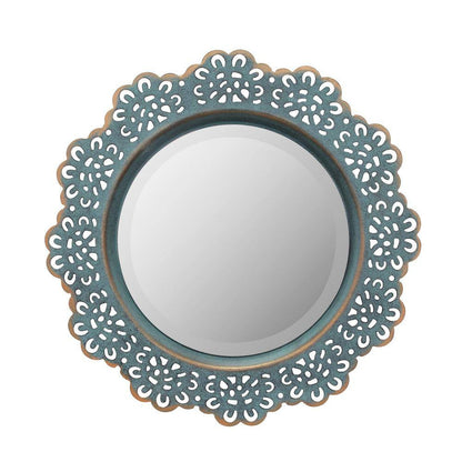 Small round Blue Casual Mirror (12.5 In. H X 12.5 In. W)