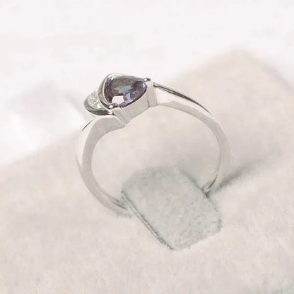 Fashion Triangle Cut Alexandrite Diamond Rings for Women Bridal Romantic Engagement Proposal Gift Jewelry