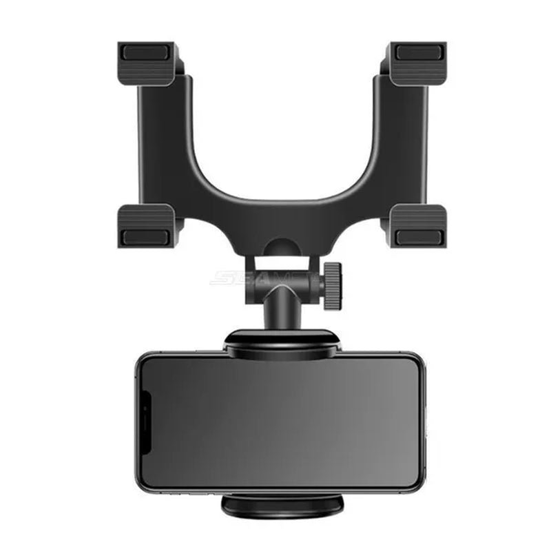 SEAMETAL Car Phone Holder 360° Rotatable Car Rearview Mirror Clip GPS Mobile Phone Holder For iPhone Samsung Smartphone Stand