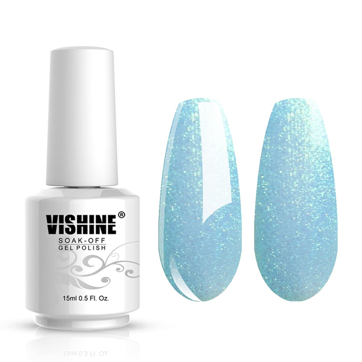 Nail Salon UV Manicure Polish Soak Off Gel Polish Nail Art Glitter White Smoke(788)