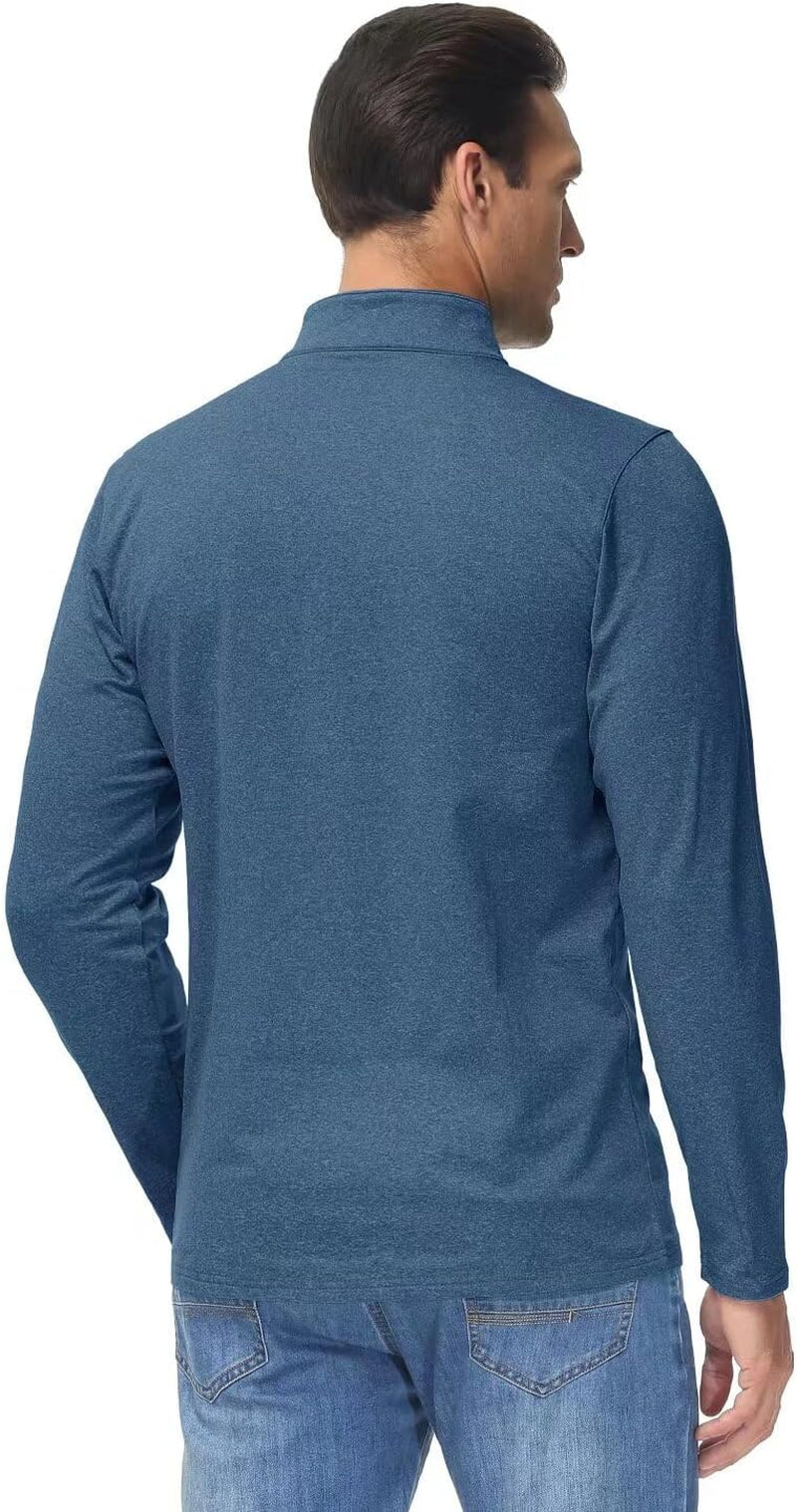 Men'S Quarter Zip Pullover Premium Fleece Lined Heather Long Sleeve Golf Shirts Midweight 1/4 Half Zip Sweatshirts