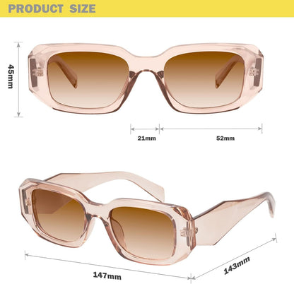 Trendy Rectangle Sunglasses for Women Men-Goulding