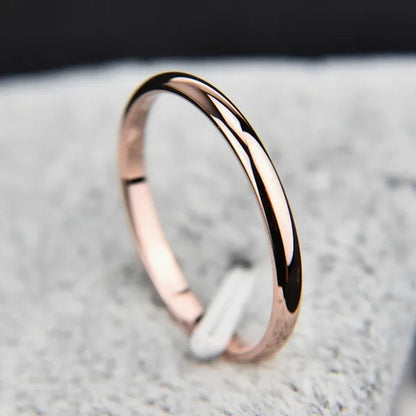 2mm Super Thin Dainty Tiny Ring Black/Silver/Gold/Rose Gold Rings Unisex Wedding Band Size 3-10