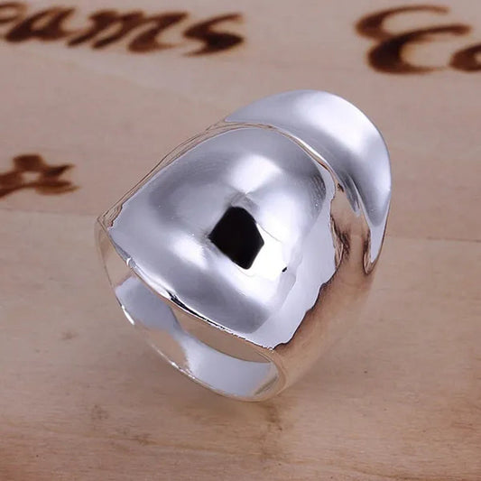 Christmas Gift Wholesale 925 sterling silver Rings for women men Fashion silver Jewelry Big Thumb Hats Women&Men Gift Finger Rings