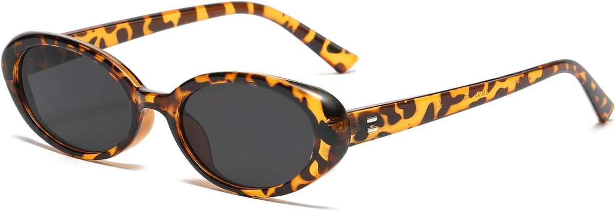 Retro Oval Sunglasses for Women Men Fashion Small Oval Sunglasses 90s Vintage Shades