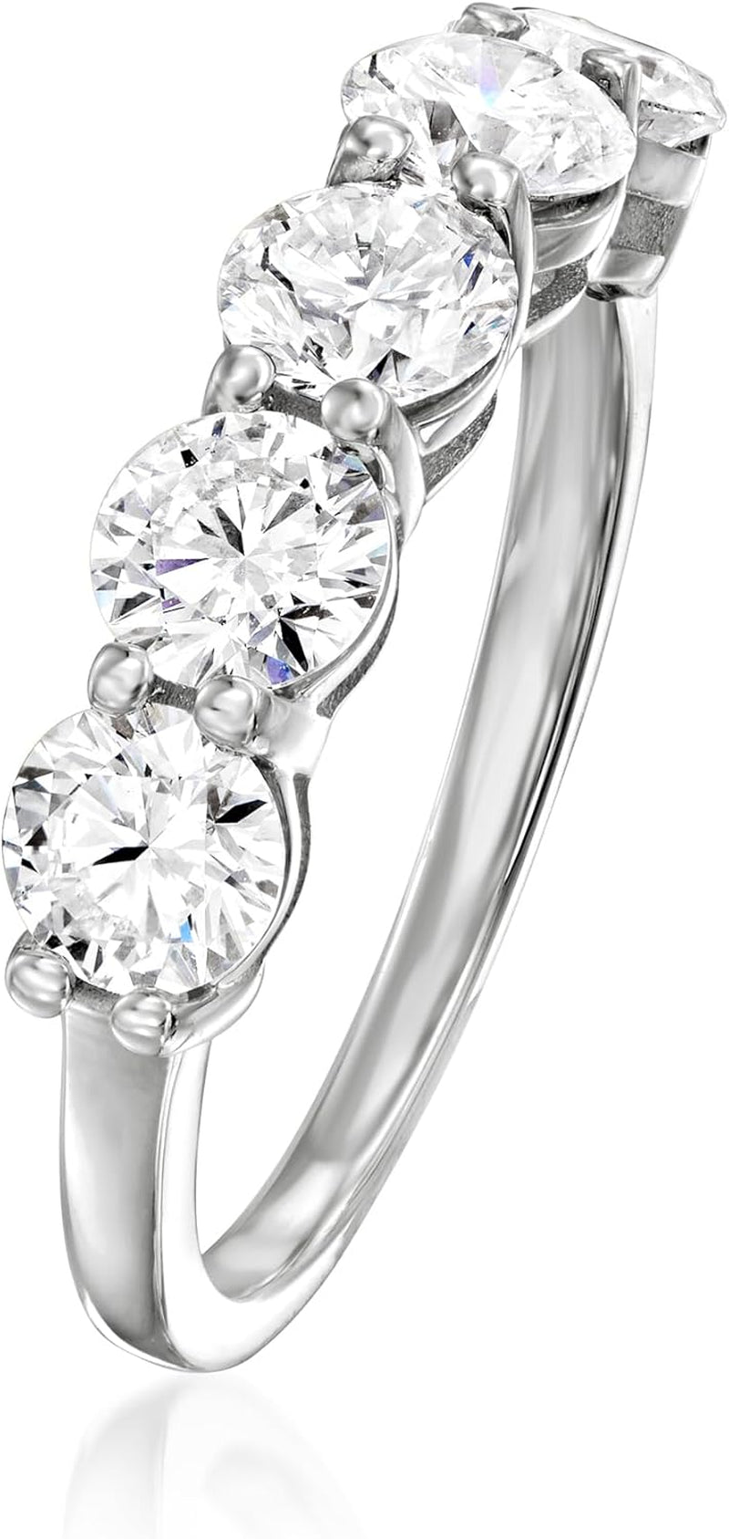 2.00 Ct. T.W. Lab-Grown Diamond 5-Stone Ring in 14Kt White Gold. Size 7