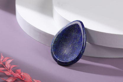Thumb Worry Stone - Palm Stones Pocket Natural Chakra Reiki Healing Crystals Therapy Geometry - Lapis Lazuli