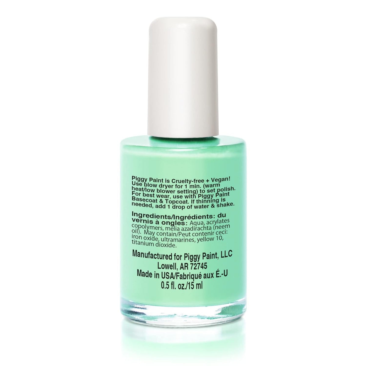 | 100% Non-Toxic Girls Nail Polish | Safe, Cruelty-Free, Vegan, & Low Odor for Kids | Mint to Be