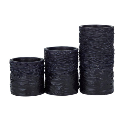 Black Flameless Candle with Remote Control (Set of 3)