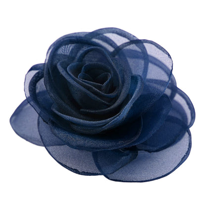 Rose Flower Hairpin Hair Clip Rose Floral Brooches for Women Hair Accessories Wedding (Blue)