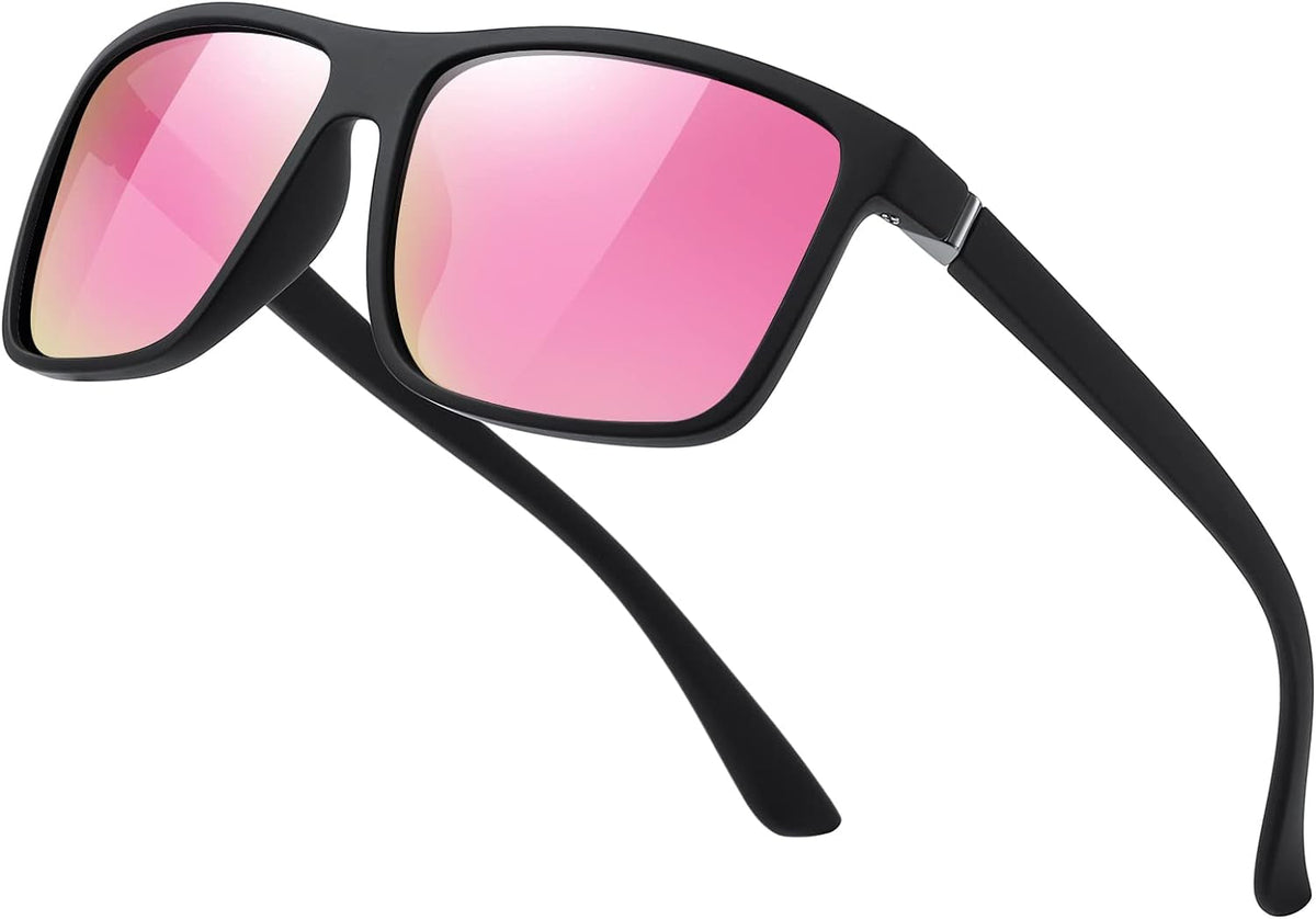 Sunglasses Men Polarized Sunglasses for Mens and Womens,Black Retro Sun Glasses Driving Fishing UV400 Protection