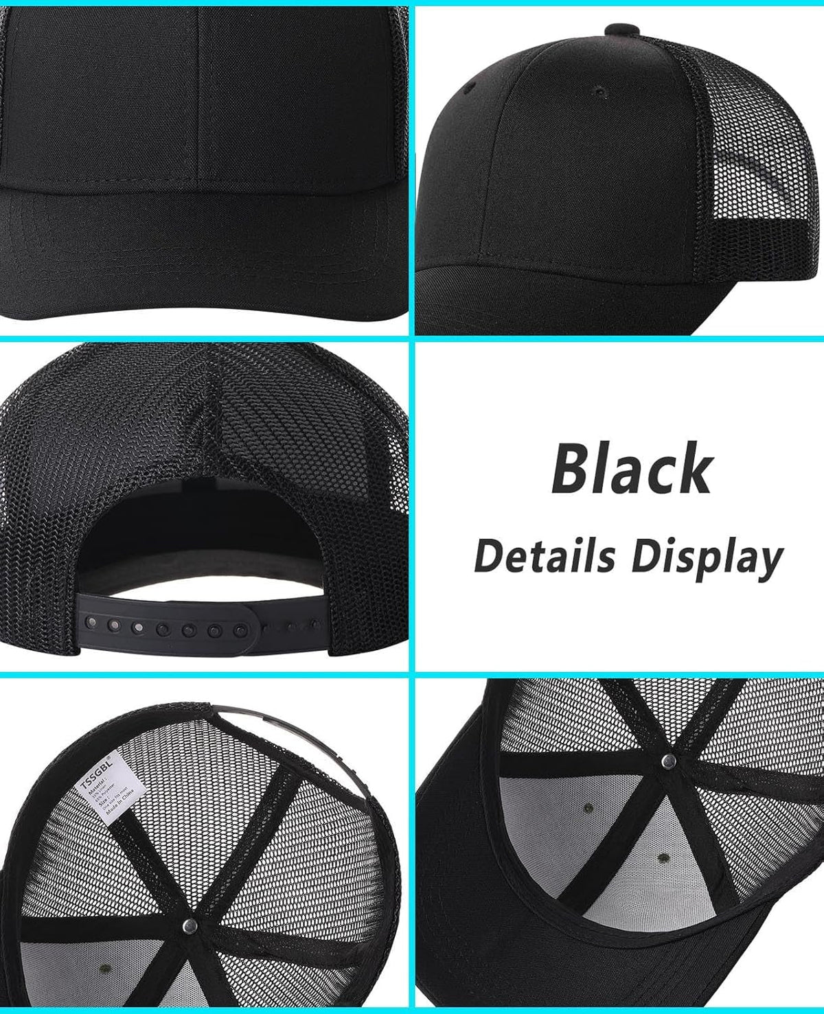 2 Pack Snapback Trucker Baseball Hats Mesh Back Adjustable Blank Ball Caps for Men Women