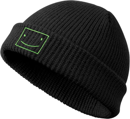 Funny Beanies Hat, Men'S and Women'S Winter Warm Black Fashion Cool Embroidered Knit Hat