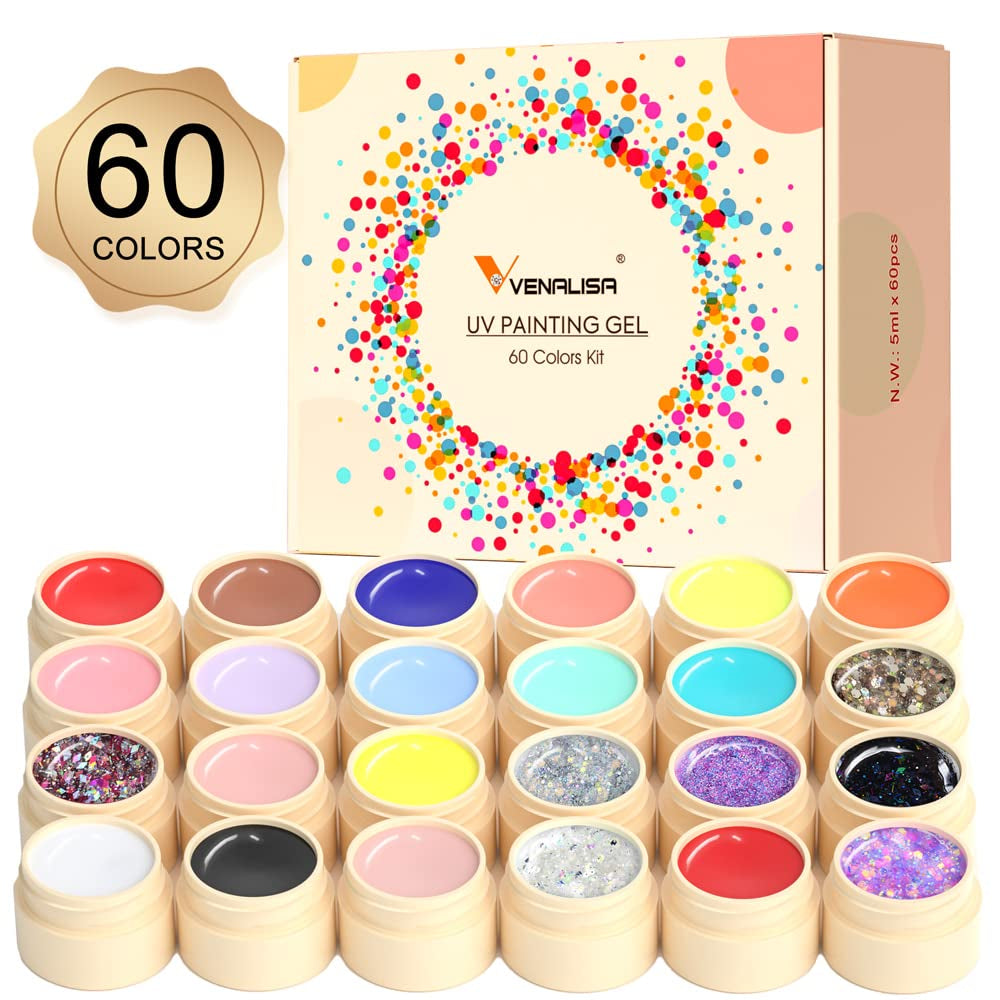 VENALISA Neon Gel Nail Polish Set- 6 Colors Gel Polish Hot Pink Bright Orange Neon Yellow Green Purple Red Gel Polish Kit, DIY Art Home Salon Gifts for Girls