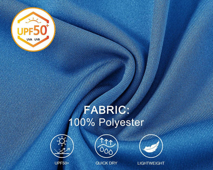 Mens Sun Protection Hiking Shirts Long Sleeve Water UPF 50+ SPF UV Shirts Lightweight Fishing Hiking Swimming